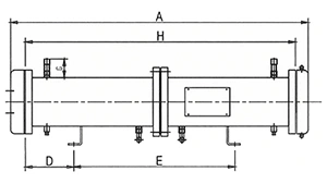 Condensador de carcasa y tubos de doble circuito (4 HP×2 – 25 HP×2)